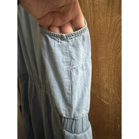 Ava & Viv Light Denim Sleeveless Tank Top Dress Size XXL Cotton Button Peplum - Picture 6 of 9